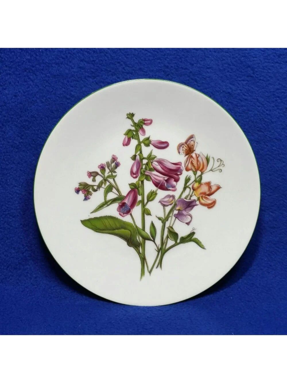 Bareuther Waldsassen Floral Butterfly Salad Plate Wildflower Series Germany 1980